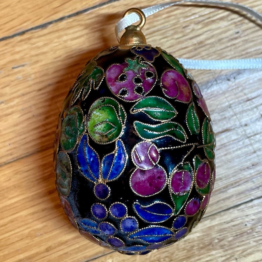 Colorful Cloisonné Enamel Egg Ornament